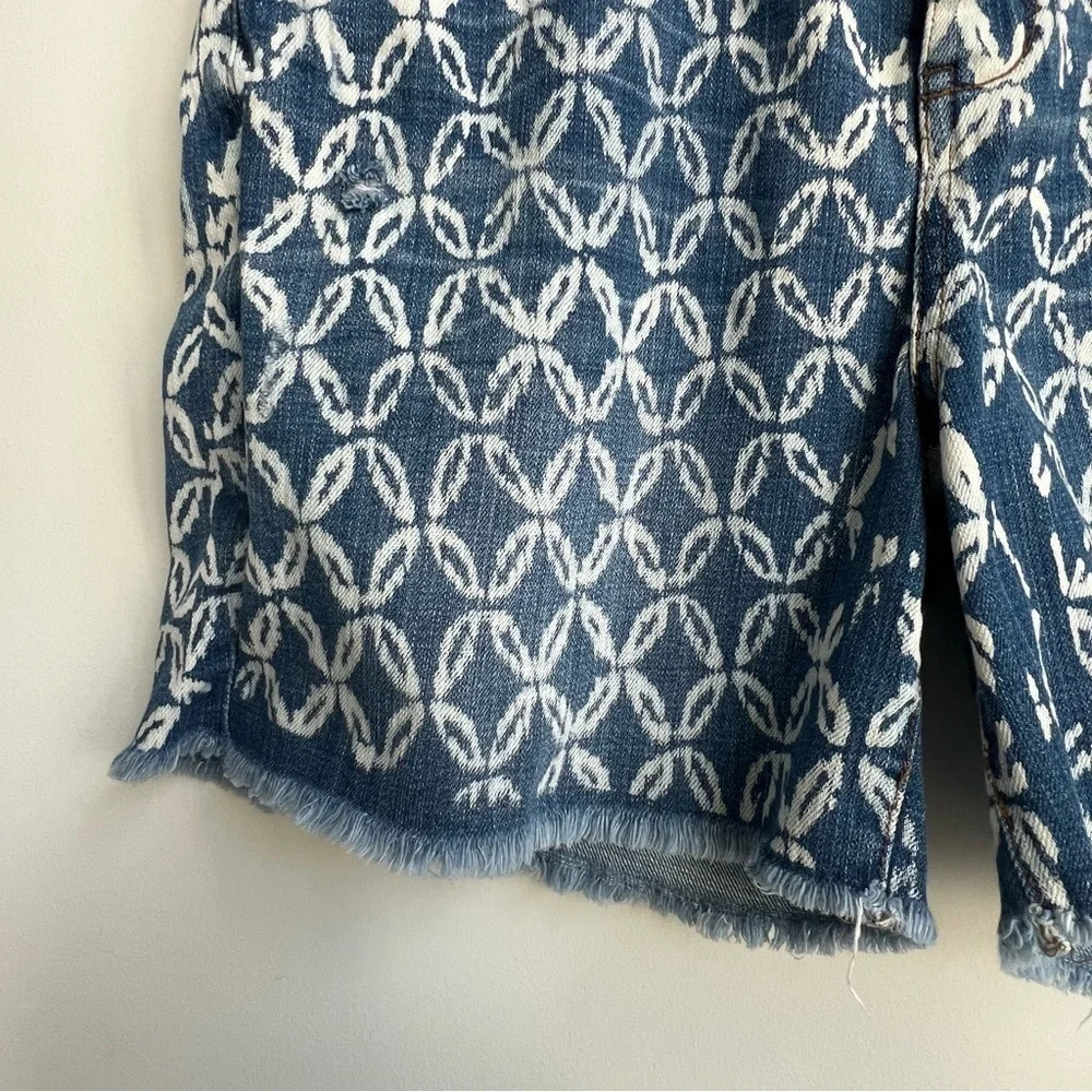 Anthropologie Pilcro & the letterpress bleach dye Hyphen denim jean shorts 90s - Picture 5 of 15